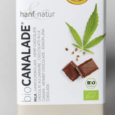 Produit CBD Chocolat au lait aux graines de chanvre - 100% bio