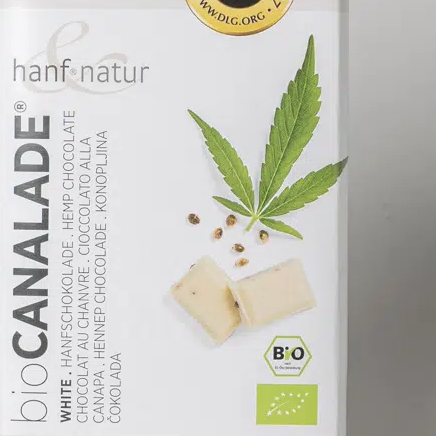 Produit CBD Chocolat Blanc aux graines de chanvre - 100% bio